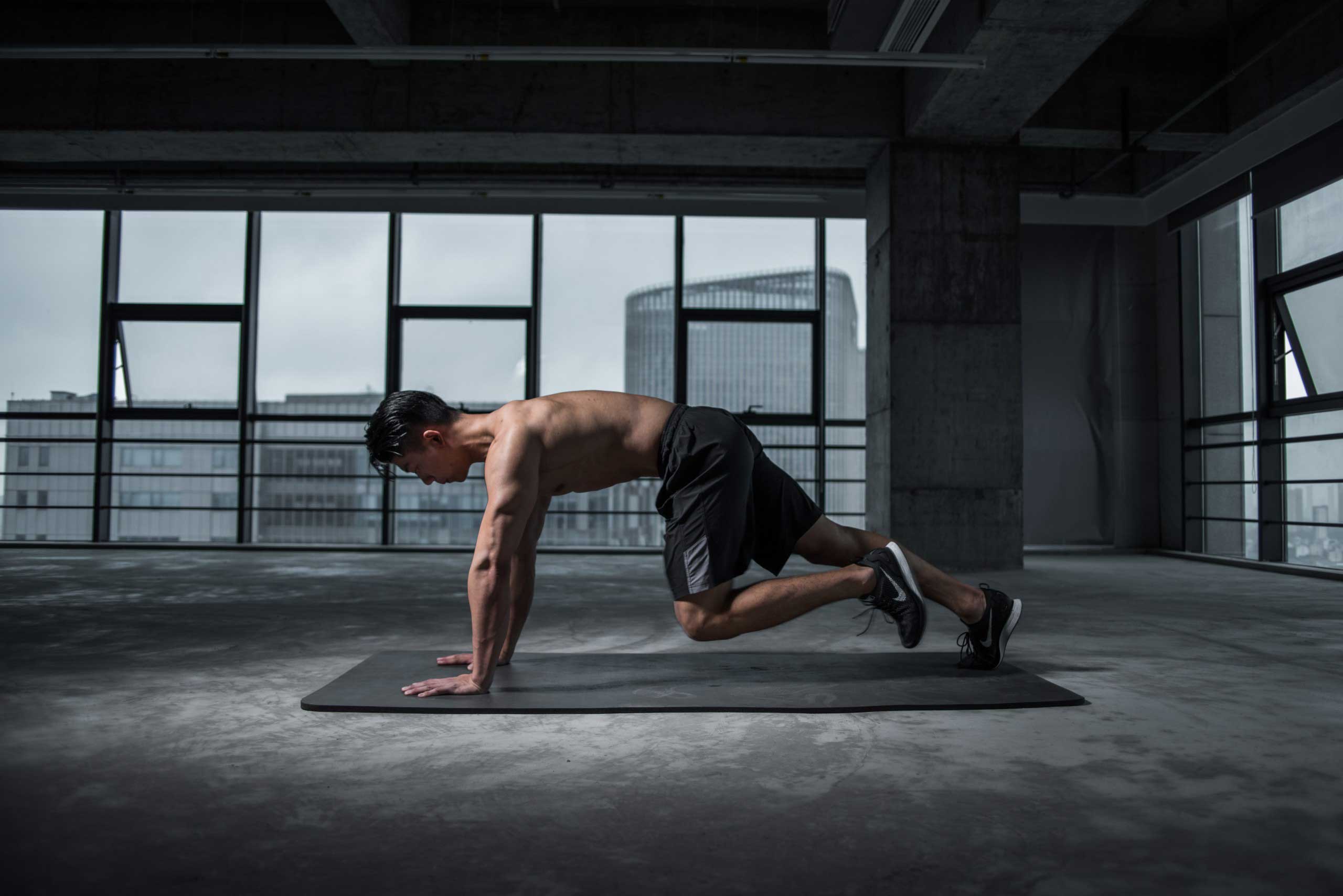 Man doing core exercises