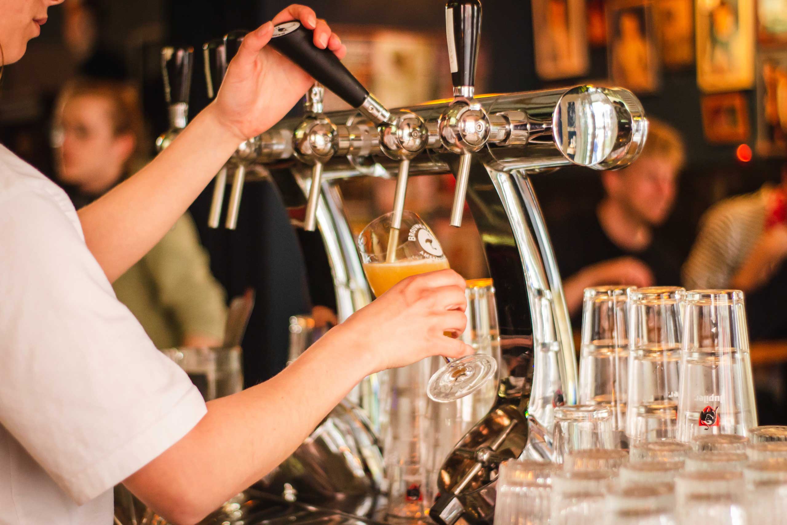 Man serving drinks