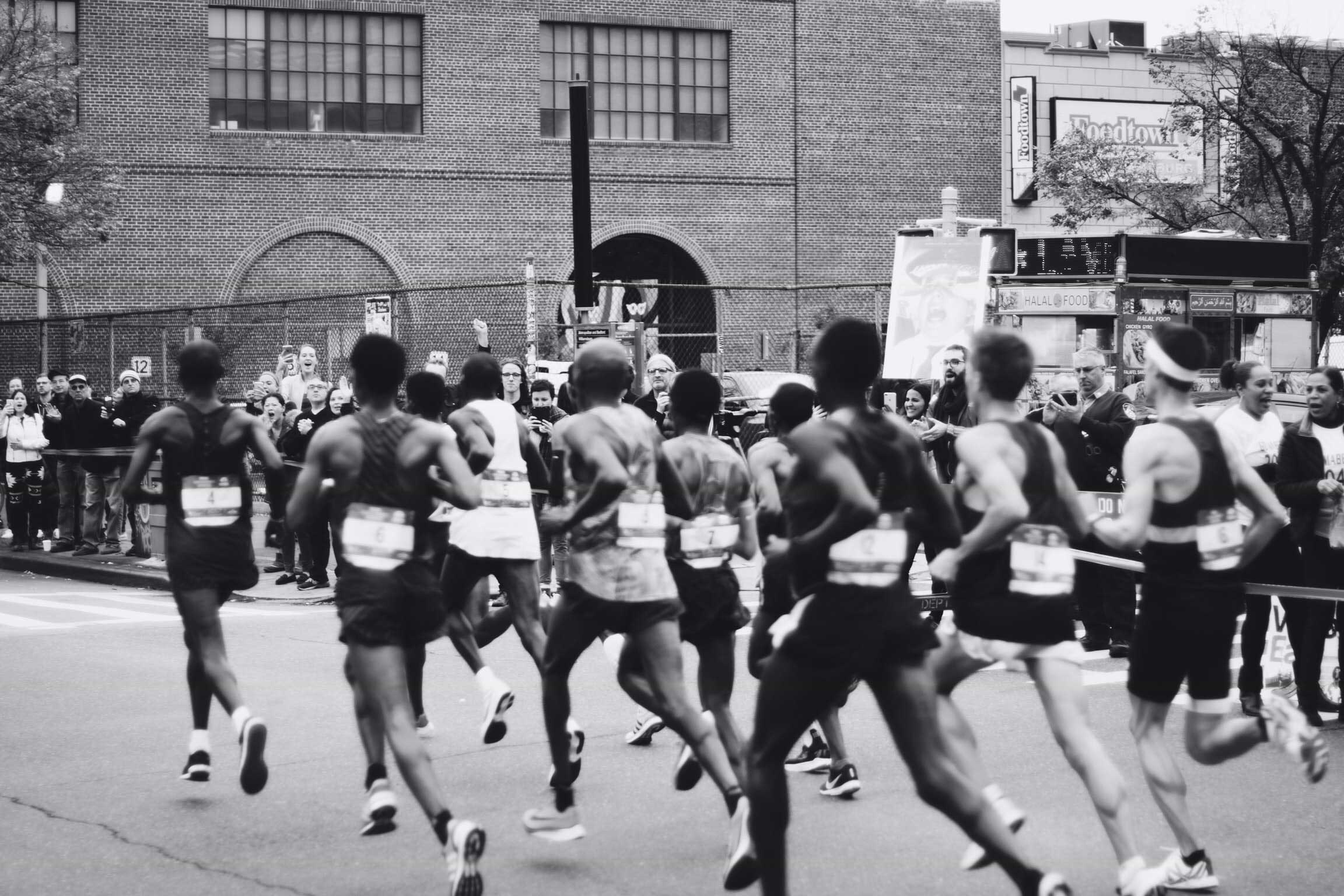 Elite runners running a race