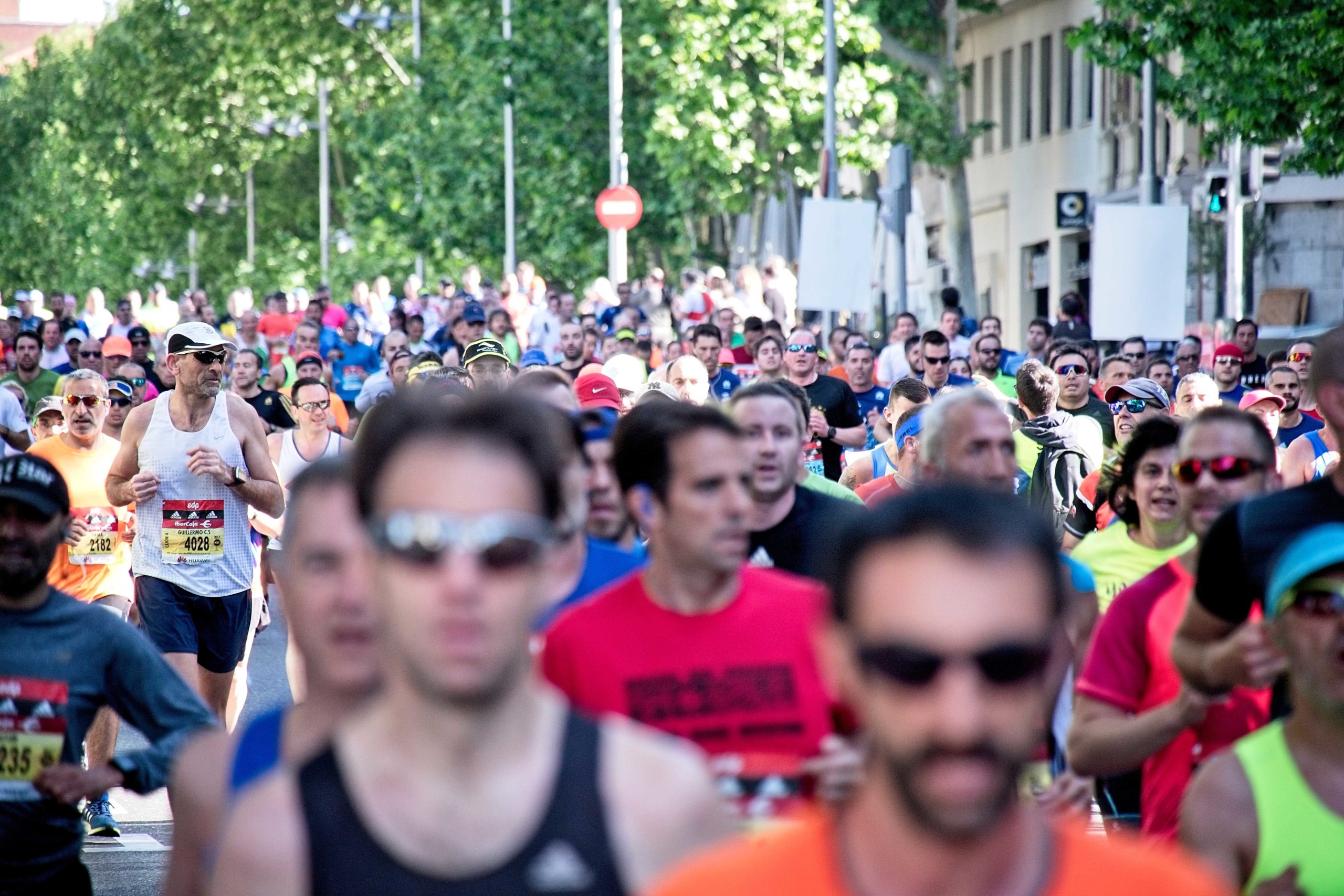 Group of people running a race