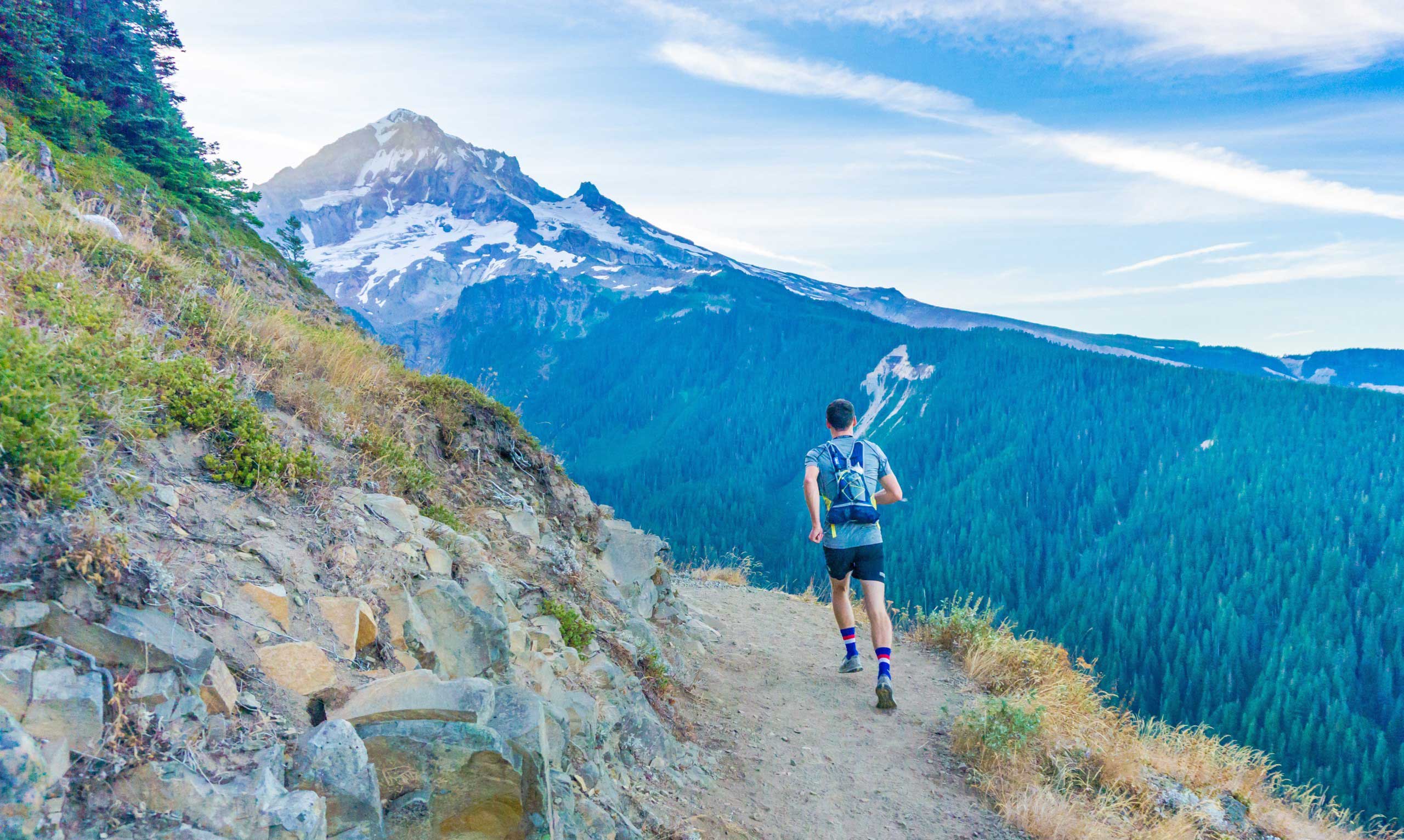 Man running in the hills