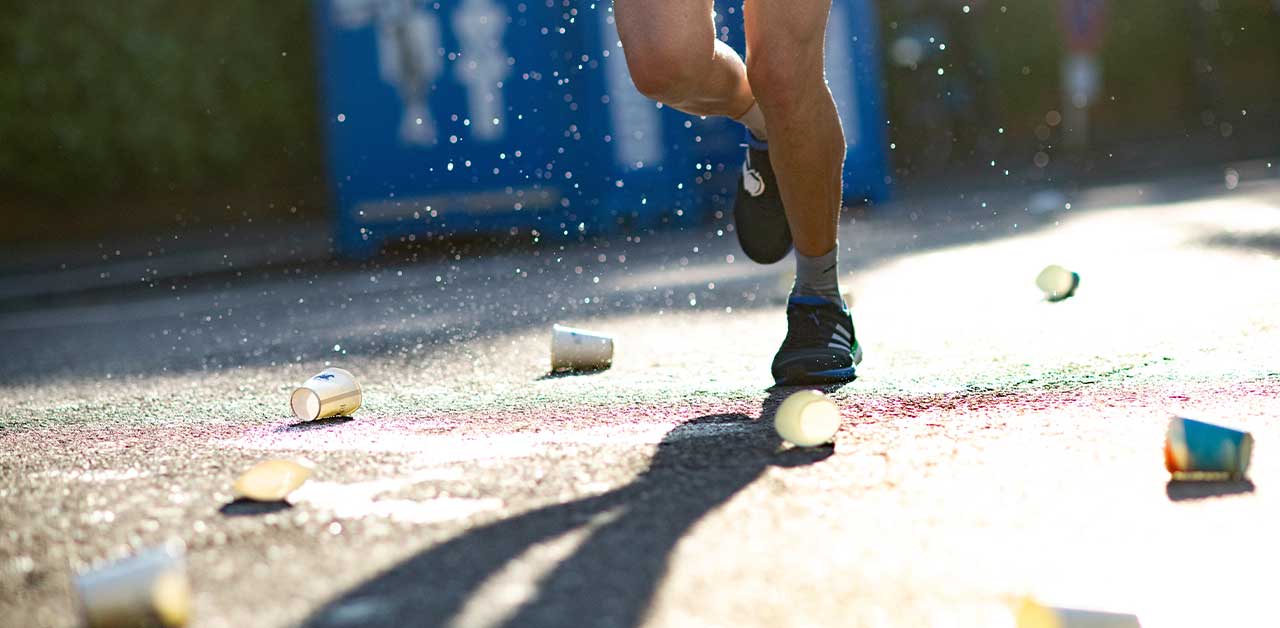 Person running in the sun