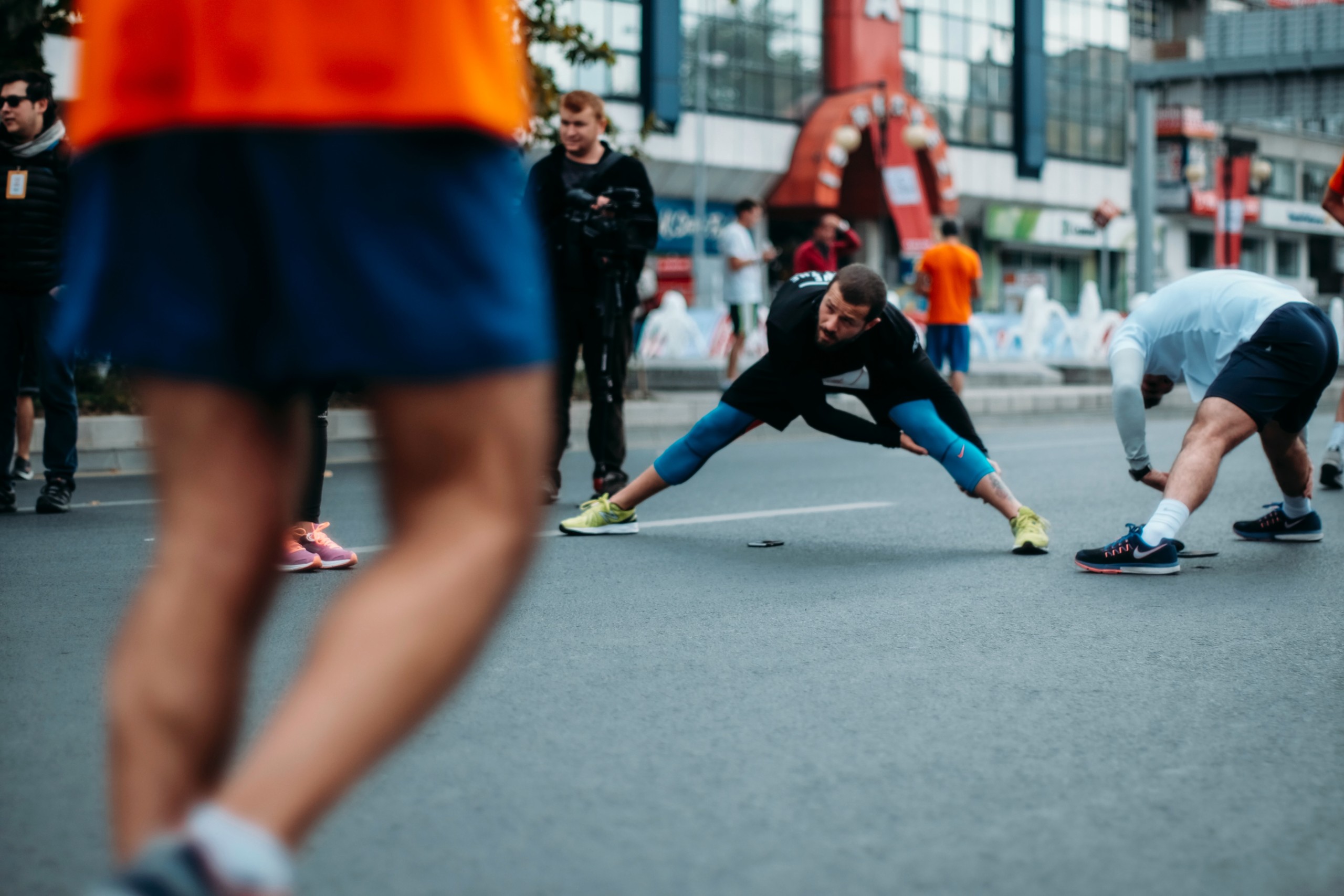 people stretching 