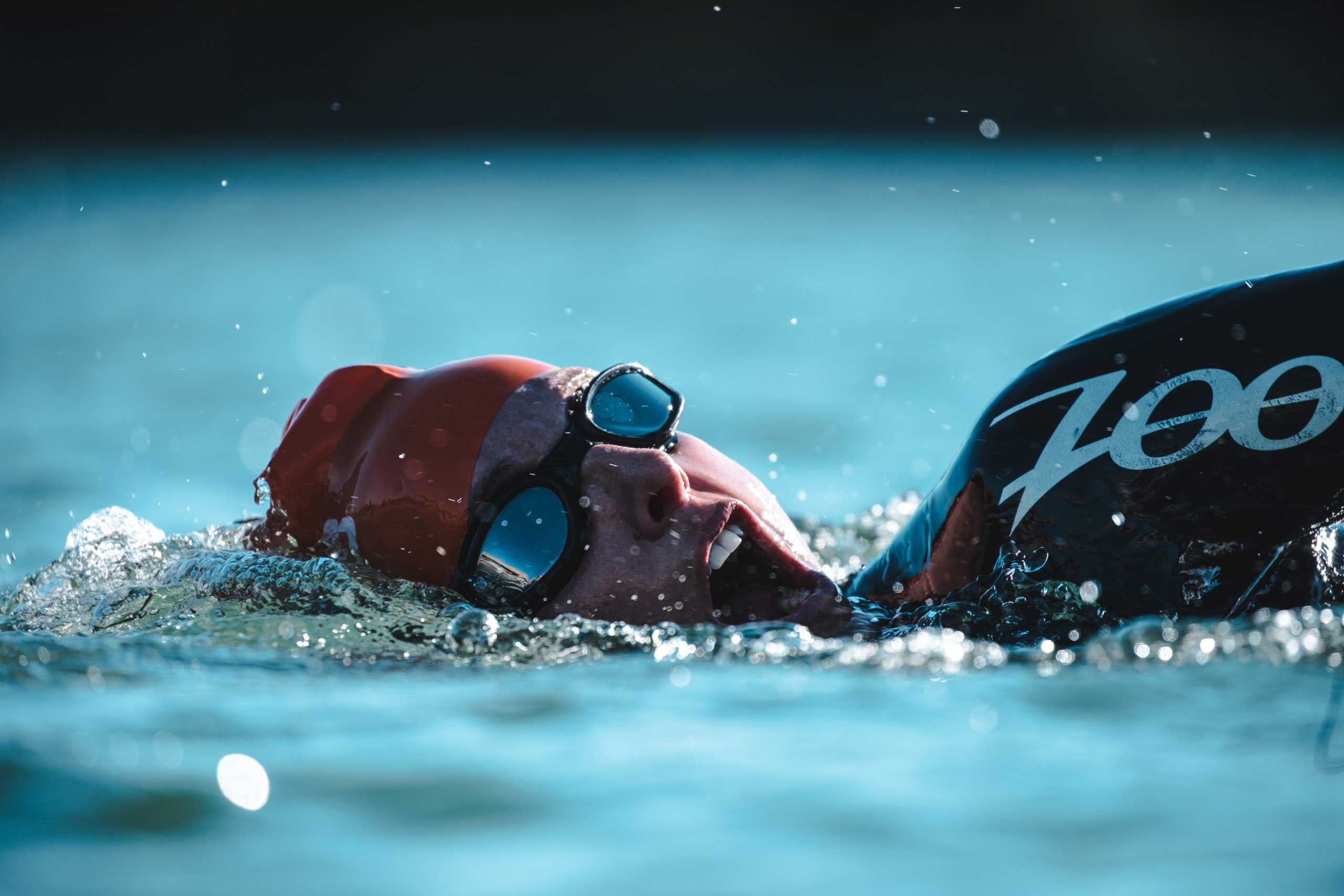 Man swimming in the water