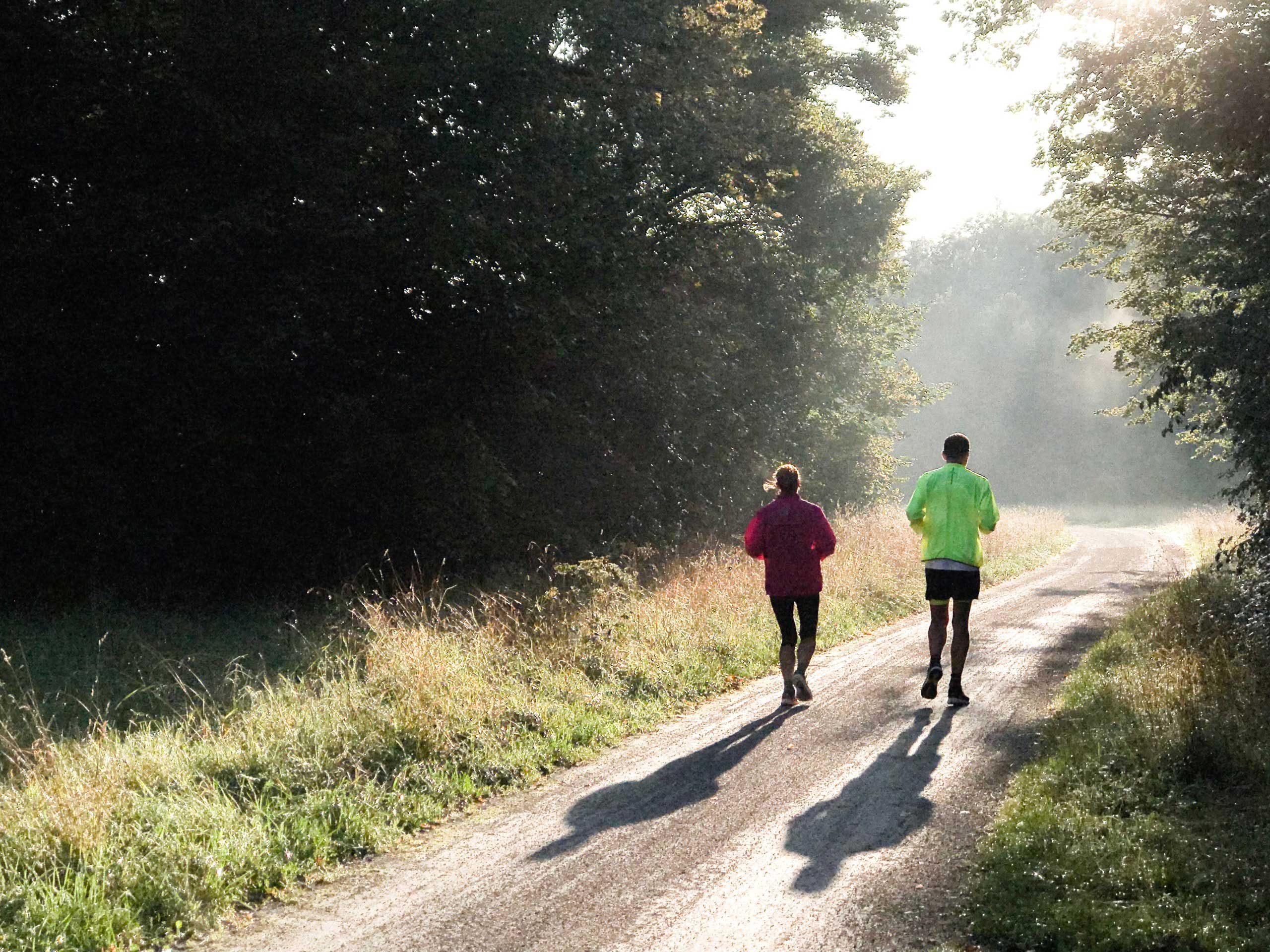 Two people out running 