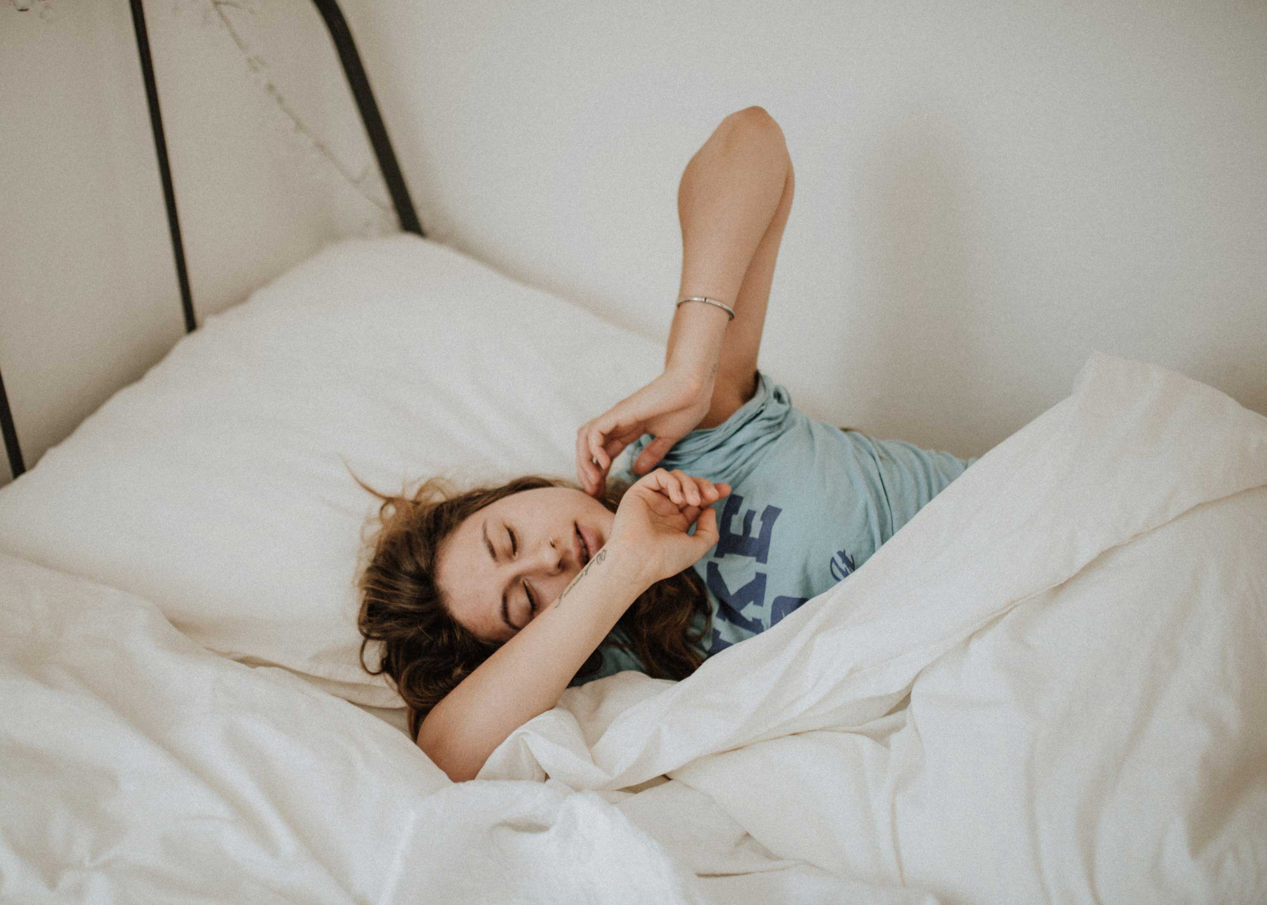 Woman sleeping in bed