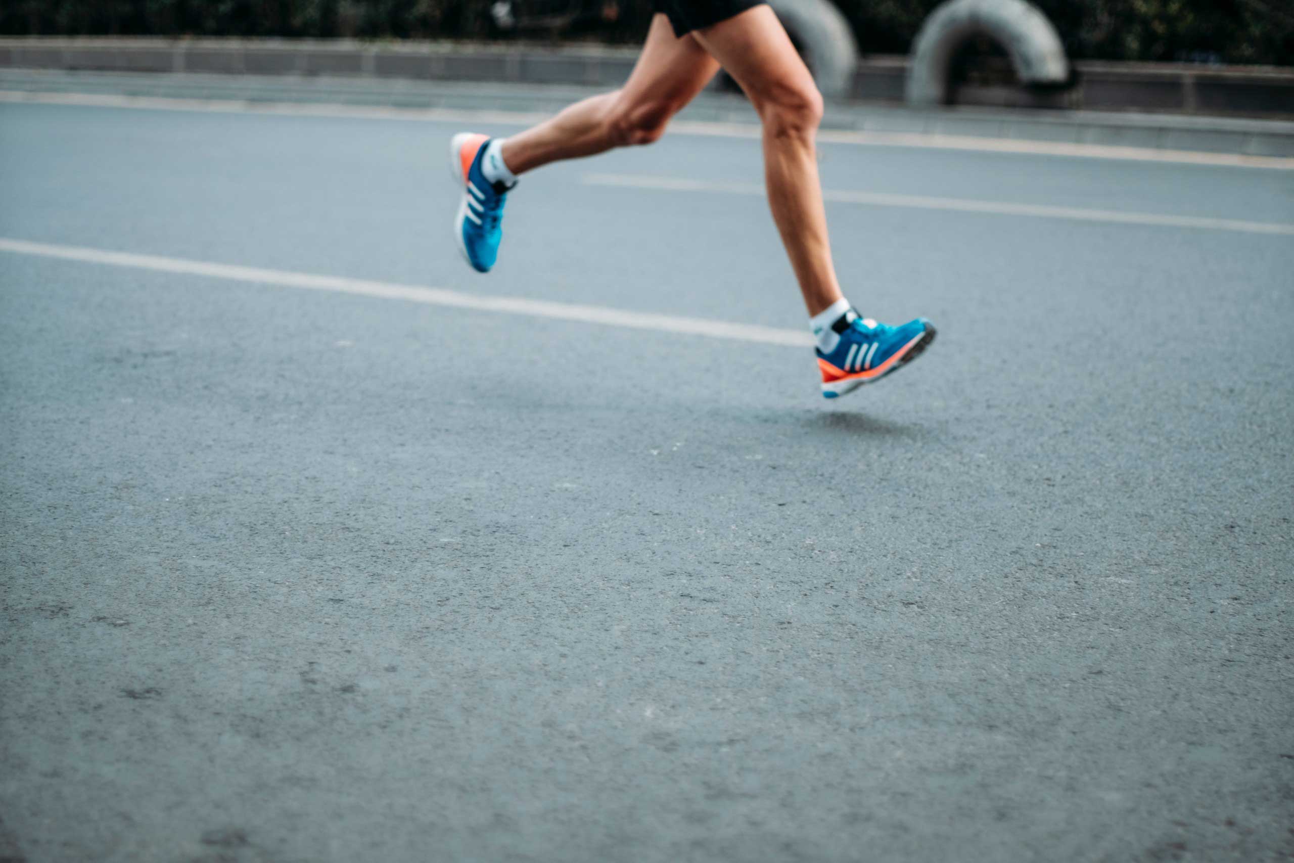 Man running on the roads