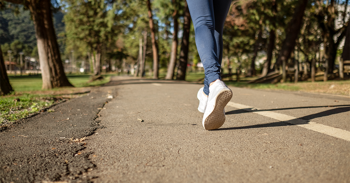 Person running at lunchtime (example)