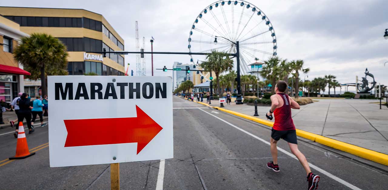 Man running a marathon