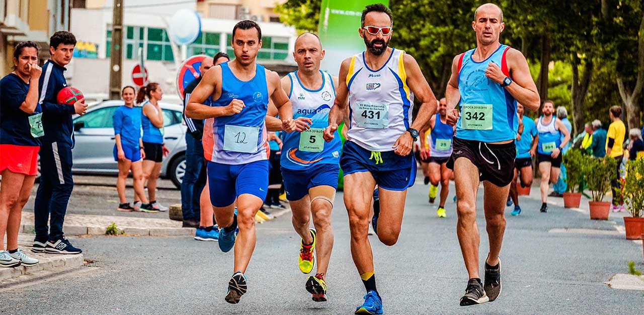 Group of people running a race