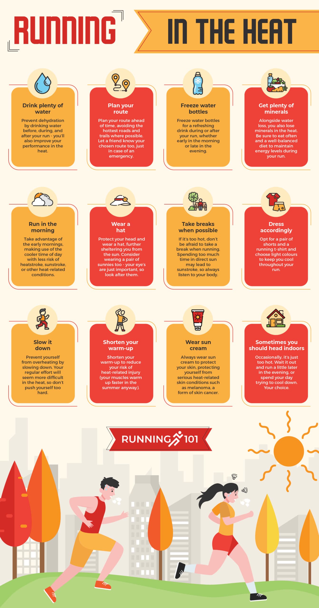 Running in the heat infographic