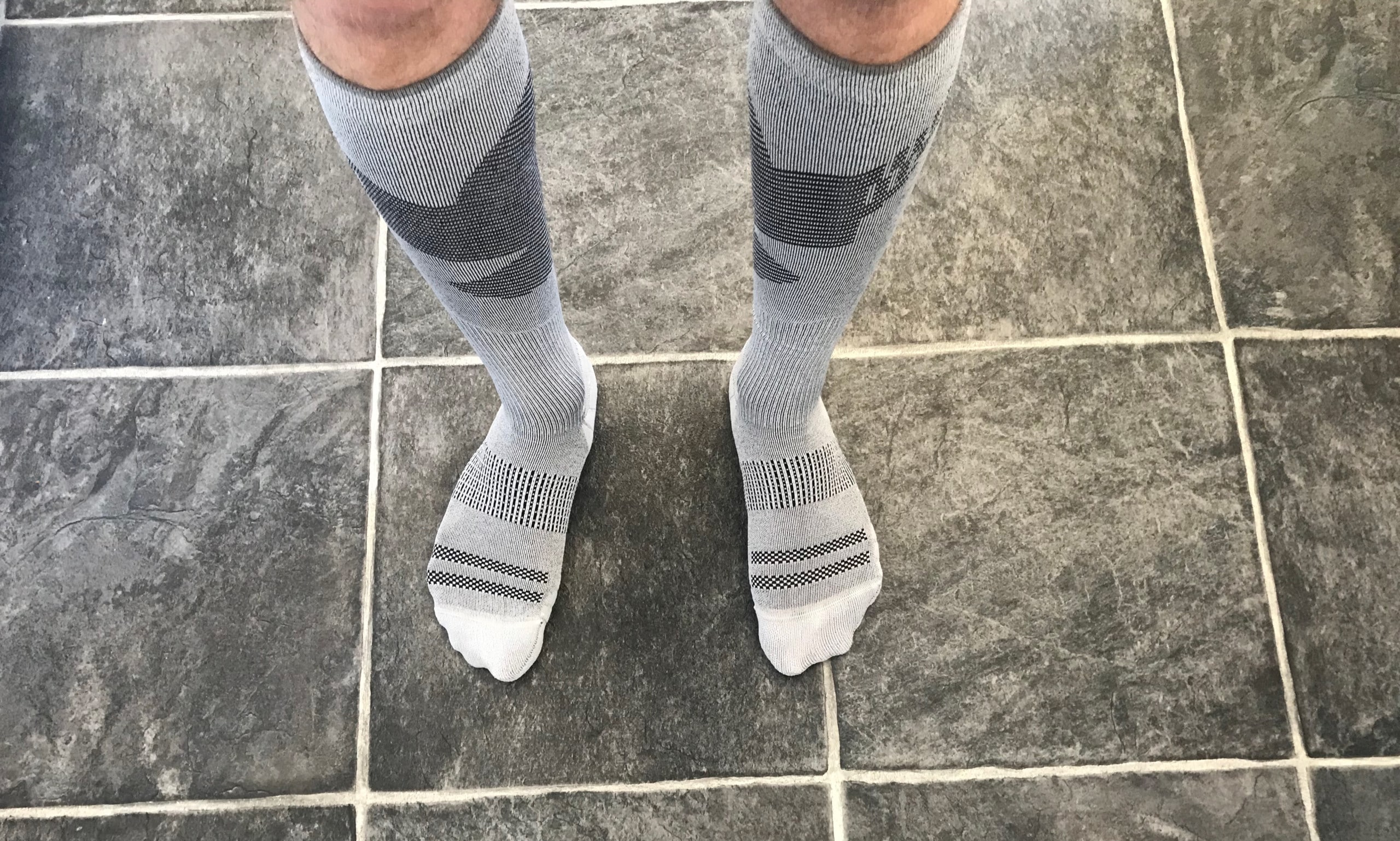 Rockay Vigor compression running socks in Ecowhite
